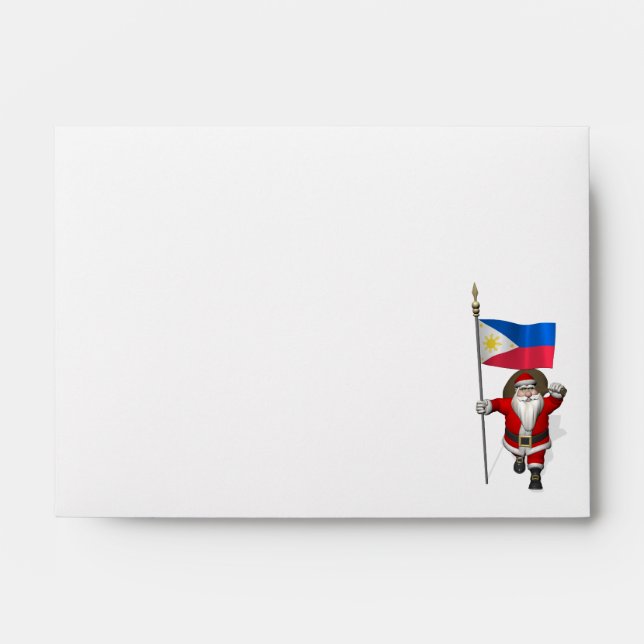 Santa Claus With Ensign Of The Philippines Envelope (Front)