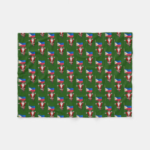 Santa Claus With Ensign Of The Philippines Fleece Blanket