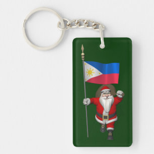 Santa Claus With Ensign Of The Philippines Keychain
