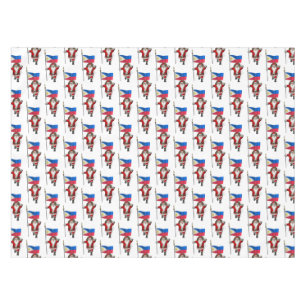 Santa Claus With Ensign Of The Philippines Tablecloth