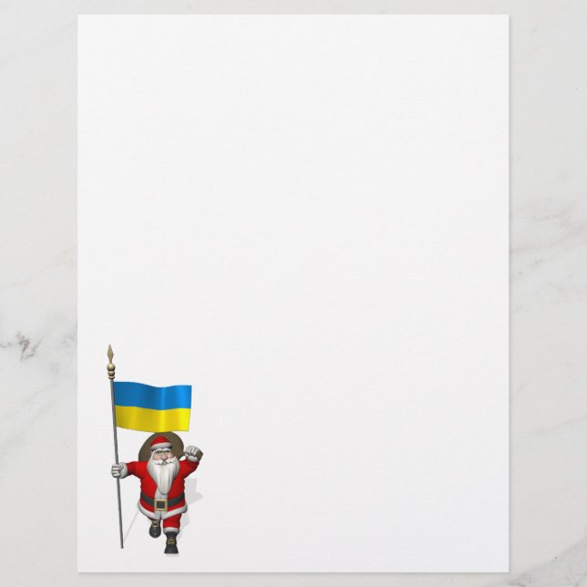 Santa Claus With Ensign Of The Ukraine (Front)