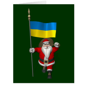 Santa Claus With Ensign Of The Ukraine