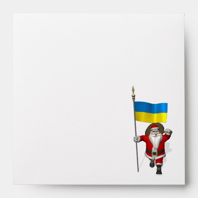 Santa Claus With Ensign Of The Ukraine Envelope (Front)