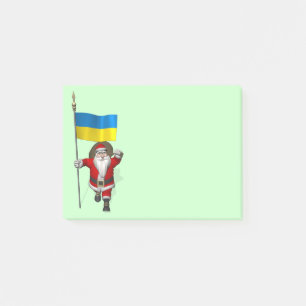 Santa Claus With Ensign Of The Ukraine Post-it Notes