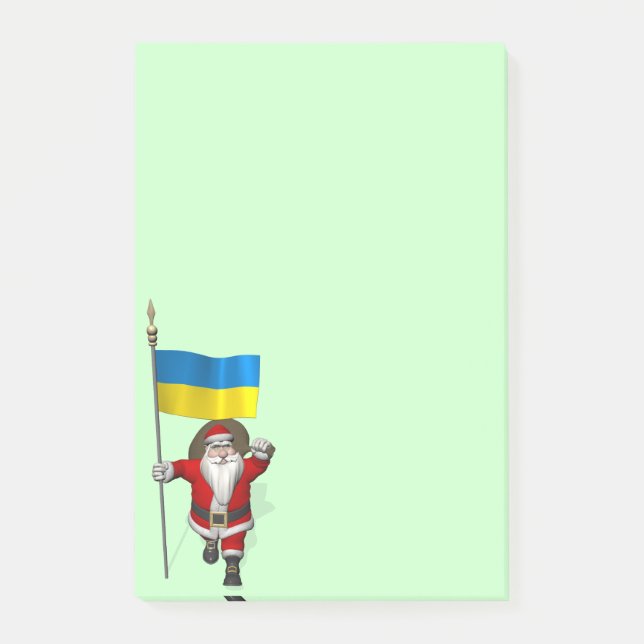 Santa Claus With Ensign Of The Ukraine Post-it Notes (Front)