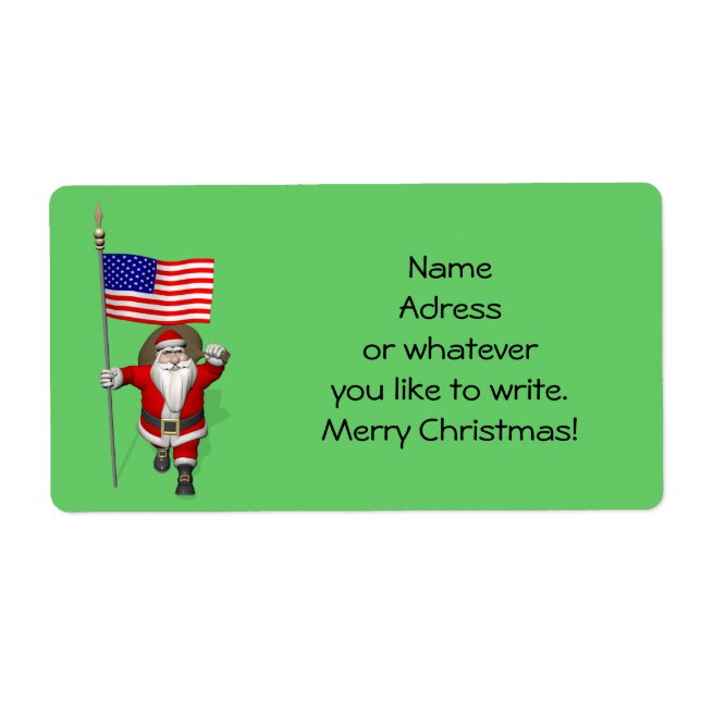 Santa Claus With Ensign Of The USA (Front)