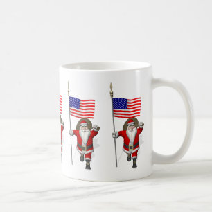 Santa Claus With Ensign Of The USA Coffee Mug