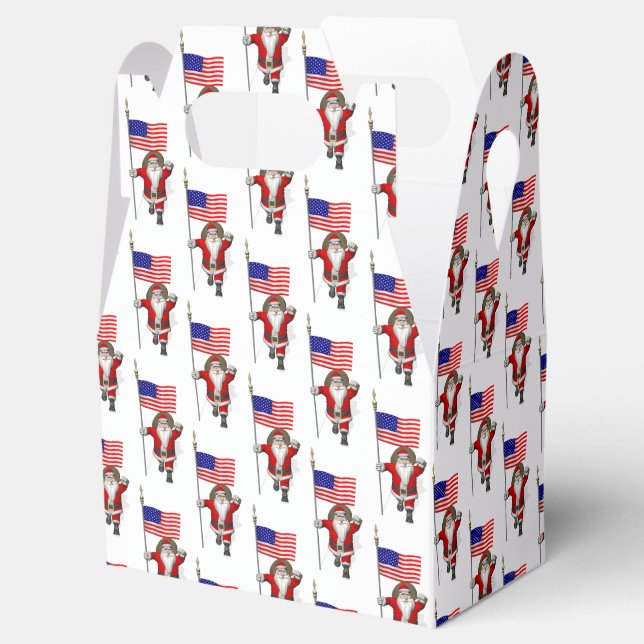 Santa Claus With Ensign Of The USA Favor Box (Opened)