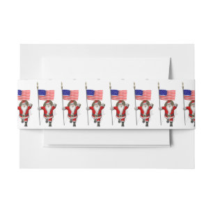 Santa Claus With Ensign Of The USA Invitation Belly Band