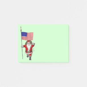 Santa Claus With Ensign Of The USA Post-it Notes