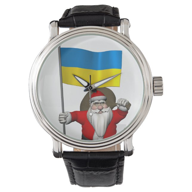 Santa Claus With Ensign Of Ukraine Watch (Front)