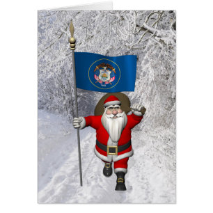Santa Claus With Ensign Of Utah