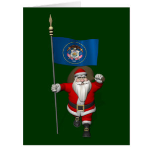Santa Claus With Ensign Of Utah