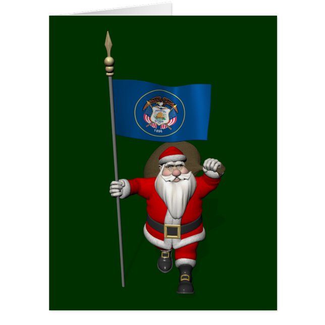 Santa Claus With Ensign Of Utah (Front)