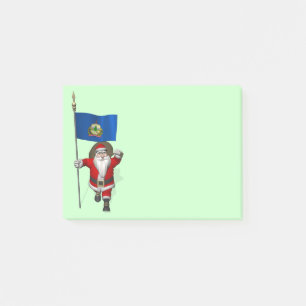 Santa Claus With Ensign Of Vermont Post-it Notes