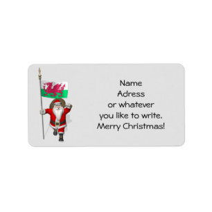 Santa Claus With Ensign Of Wales Label