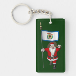 Santa Claus With Ensign Of West Virginia