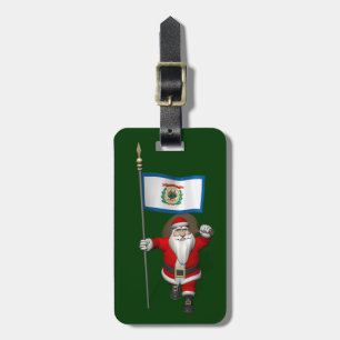 Santa Claus With Ensign Of West Virginia Luggage Tag