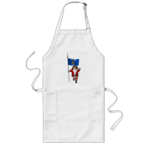Santa Claus With Ensign Of Wisconsin Long Apron