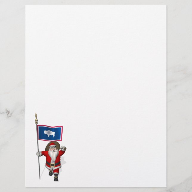 Santa Claus With Ensign Of Wyoming (Front)
