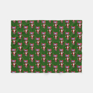 Santa Claus With Flag Of Arkansas Fleece Blanket