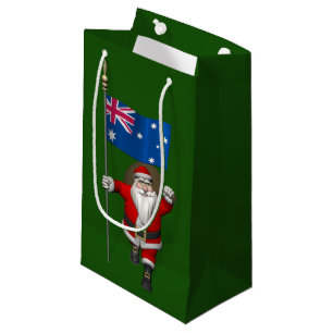 Santa Claus With Flag Of Australia Small Gift Bag
