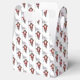 Santa Claus With Flag Of Chicago Favor Box