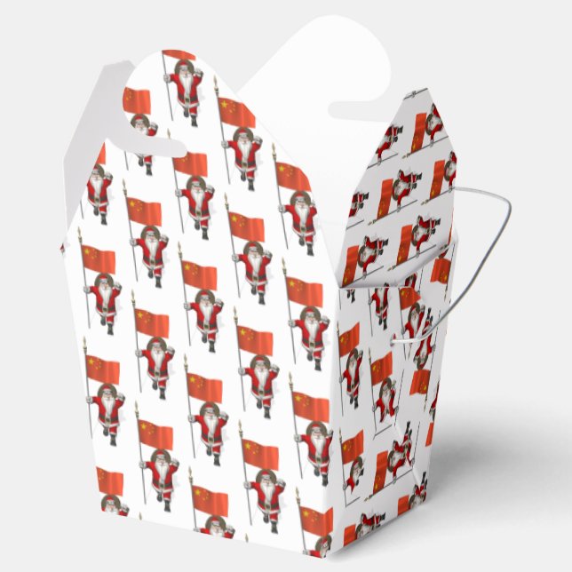 Santa Claus With Flag Of China Favor Box (Opened)