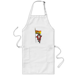 Santa Claus With Flag Of New Brunswick CDN Long Apron