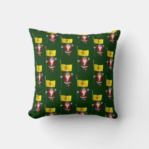 Santa Claus With Flag Of New Mexico Throw Pillow