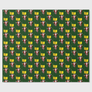 Santa Claus With Flag Of New Mexico Wrapping Paper