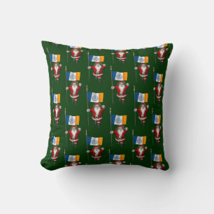 Santa Claus With Flag Of New York City Throw Pillow