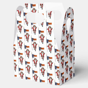 Santa Claus With Flag Of North Carolina Favor Box