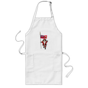 Santa Claus With Flag Of Ontario CDN Long Apron