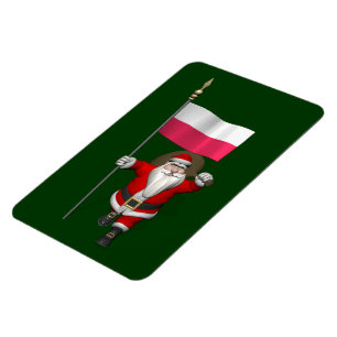Santa Claus With Flag Of Poland Magnet