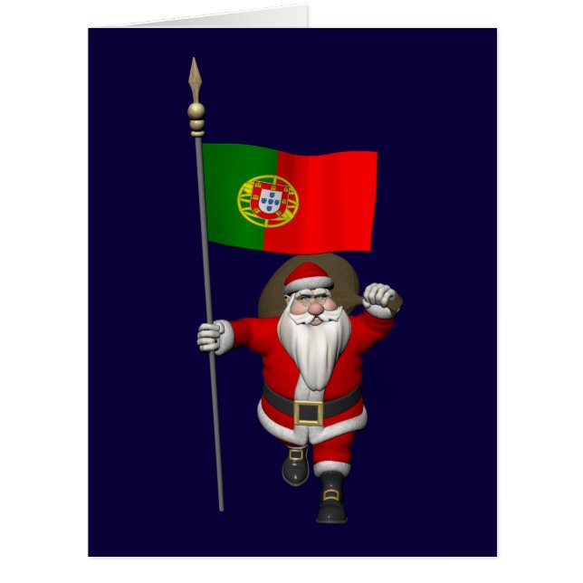 Santa Claus With Flag Of Portugal (Front)