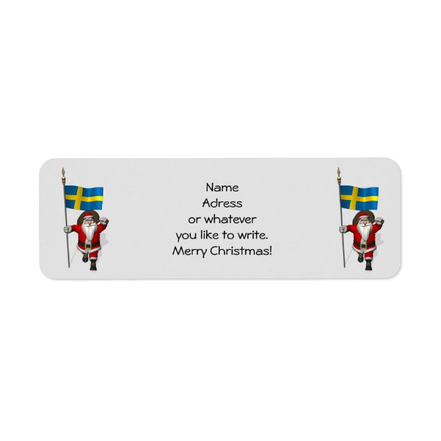 Santa Claus With Flag Of Sweden (Front)