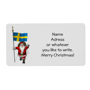 Santa Claus With Flag Of Sweden