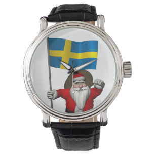Santa Claus With Flag Of Sweden Watch