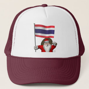Santa Claus With Flag Of Thailand Trucker Hat