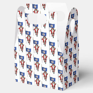 Santa Claus With Flag Of Virginia Favor Box