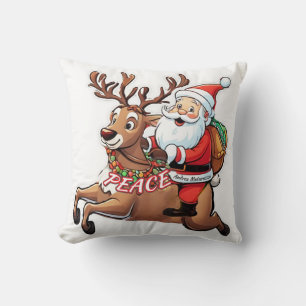 Santa Claus with Gifts of Peace Throw Pillow
