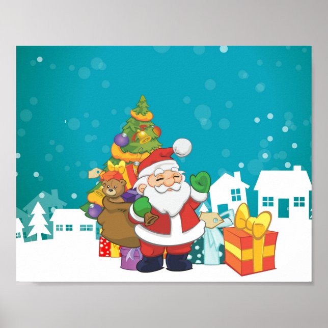 Santa Claus with gifts Poster (Front)