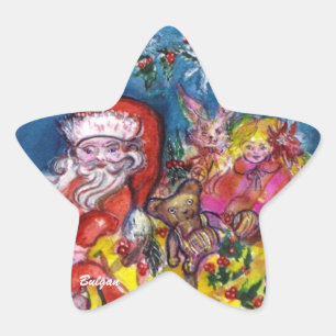SANTA CLAUS WITH GIFTS Star Star Sticker