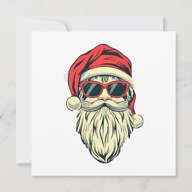 santa claus with glasses invitation (Back)