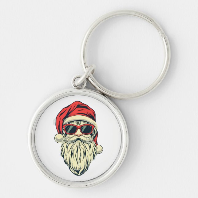 santa claus with glasses keychain (Front)