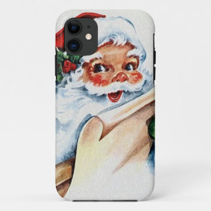 Santa Claus with his Christmas list scroll iPhone 11 Case