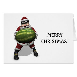 Santa Claus With Huge Watermelon