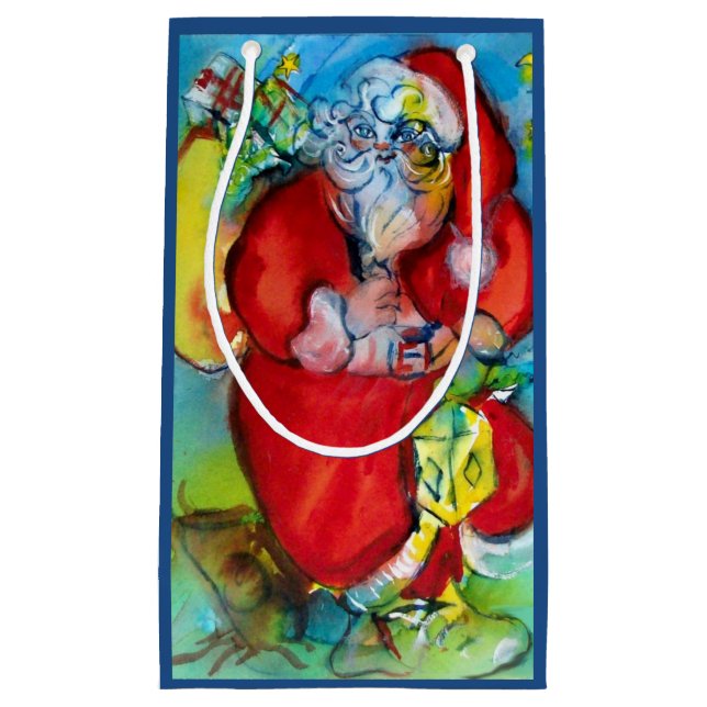 SANTA CLAUS WITH LANTERN IN THE CHRISTMAS NIGHT SMALL GIFT BAG (Front)