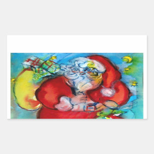 SANTA CLAUS  WITH LANTERN IN THE CHRISTMAS NIGHT STICKER